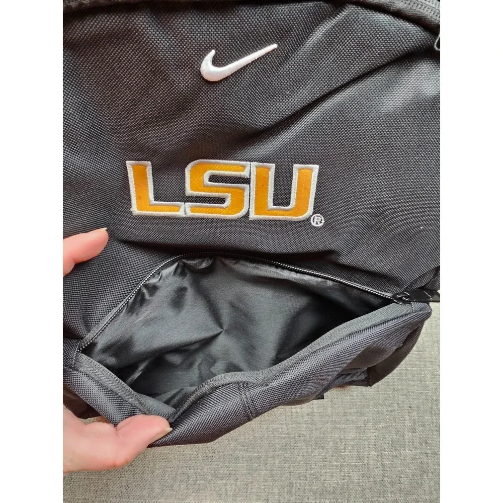 Nike LSU Tigers Backpack Black One Size NCAA Football Embroidered Bookbag NWT